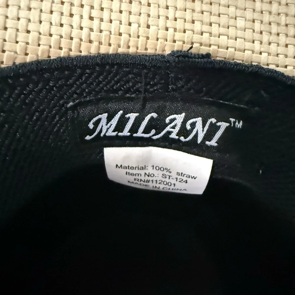 Milani Tan Cowboy Hat with Turquoise Accents - Picture 6 of 9